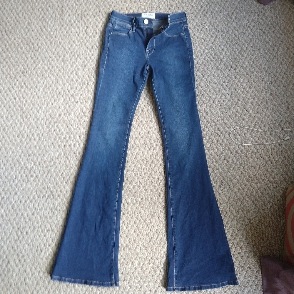 Frame Denim Le High Flare Medium Wash Jeans Sz 24